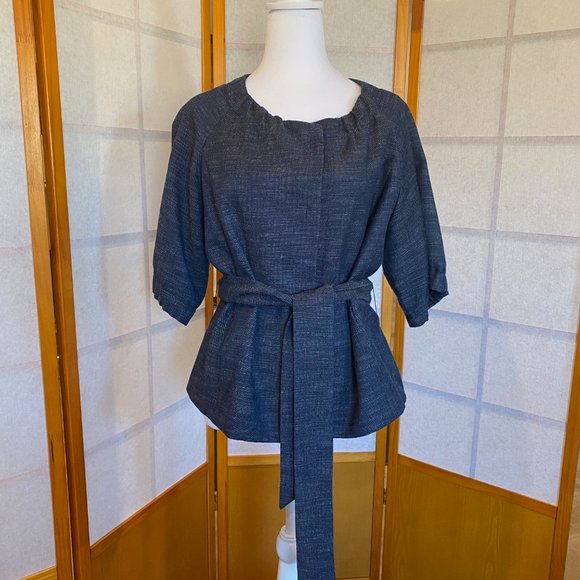 Chambray (Blue/Gray) Retro Style Sharagano Jacket-US Size 16-Excellent Condition - Picture 1 of 11